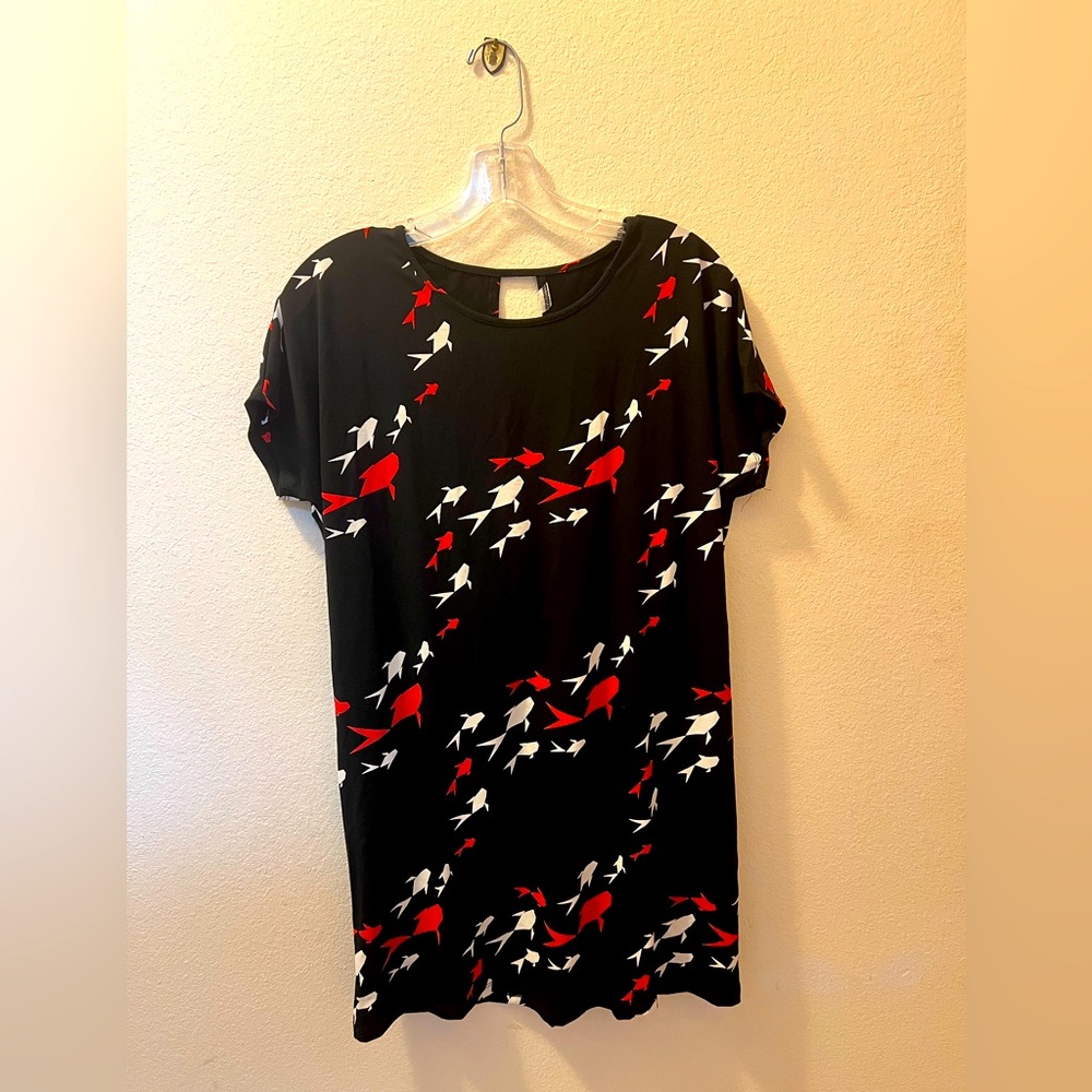 Fighting Eel NWT Dress Adrien in Black Origami Fish XS